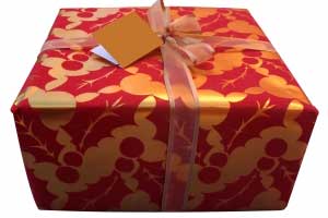 A gift box, tied in a bow